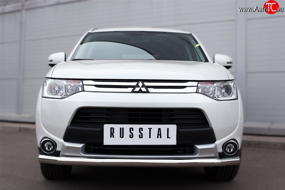 14 999 р. Одинарная защита переднего бампера диаметром 63 мм SLITKOFF  Mitsubishi Outlander  GF (2014-2016) 1-ый рестайлинг  с доставкой в г. Чебоксары