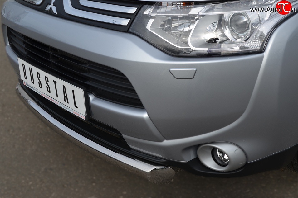 14 999 р. Одинарная защита переднего бампера диаметром 76 мм SLITKOFF  Mitsubishi Outlander  GF (2012-2014) дорестайлинг  с доставкой в г. Чебоксары