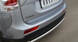 13 999 р. Одинарная защита заднего бампера из трубы диаметром 63 мм SLITKOFF  Mitsubishi Outlander  GF (2012-2014) дорестайлинг  с доставкой в г. Чебоксары. Увеличить фотографию 2