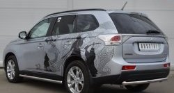 13 999 р. Одинарная защита заднего бампера из трубы диаметром 63 мм SLITKOFF  Mitsubishi Outlander  GF (2012-2014) дорестайлинг  с доставкой в г. Чебоксары. Увеличить фотографию 4