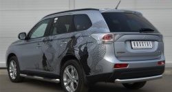 14 999 р. Одинарная защита заднего бампера из трубы диаметром 76 мм SLITKOFF  Mitsubishi Outlander  GF (2012-2014) дорестайлинг  с доставкой в г. Чебоксары. Увеличить фотографию 4