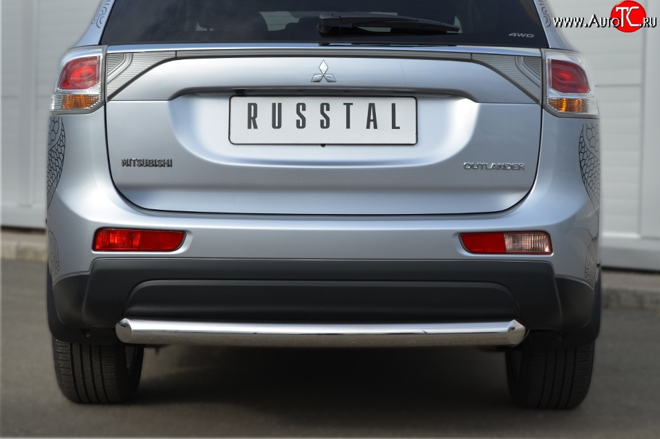 14 999 р. Одинарная защита заднего бампера из трубы диаметром 76 мм SLITKOFF  Mitsubishi Outlander  GF (2012-2014) дорестайлинг  с доставкой в г. Чебоксары