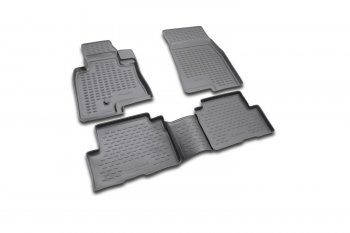 Комплект 3D ковриков салона Element (полиуретан) Mitsubishi Pajero  3 V70 (1999-2003) дорестайлинг (Серые)