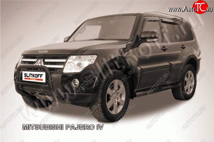 16 899 р. Кенгурятник d57 низкий  Mitsubishi Pajero ( 4 V90,  4 V80) (2006-2015) дорестайлинг, 1-ый рестайлинг, 3 дв. 1-ый рестайлинг (Цвет: серебристый)  с доставкой в г. Чебоксары