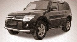Одинарная защита переднего бампера из трубы диаметром 76 мм Slitkoff Mitsubishi Pajero ( 4 V90,  4 V80) (2006-2015) дорестайлинг, 1-ый рестайлинг, 3 дв. 1-ый рестайлинг