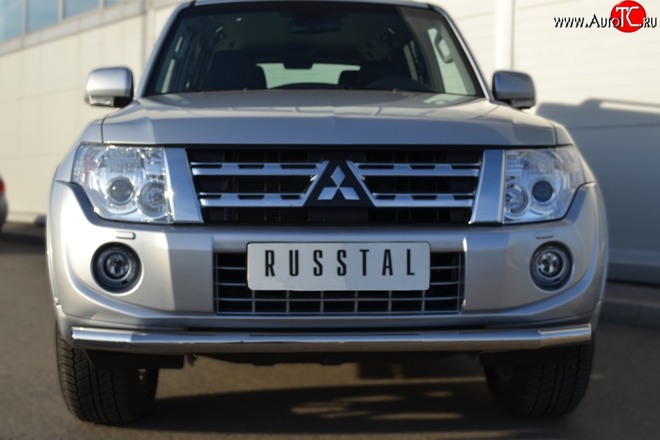 15 999 р. Одинарная защита переднего бампера диаметром 63 мм SLITKOFF  Mitsubishi Pajero ( 4 V90,  4 V80) (2011-2015) 1-ый рестайлинг, 3 дв. 1-ый рестайлинг  с доставкой в г. Чебоксары