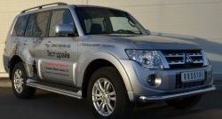 17 599 р. Одинарная защита переднего бампера диаметром 76 мм SLITKOFF  Mitsubishi Pajero ( 4 V90,  4 V80) (2011-2015) 1-ый рестайлинг, 3 дв. 1-ый рестайлинг  с доставкой в г. Чебоксары. Увеличить фотографию 4
