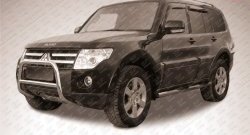 Усиленная низкая защита переднего бампера из трубы диаметром 57 мм Slitkoff Mitsubishi Pajero ( 4 V90,  4 V80) (2006-2015) дорестайлинг, 1-ый рестайлинг, 3 дв. 1-ый рестайлинг