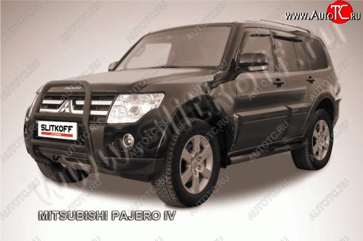 18 399 р. Кенгурятник d57 высокий  Mitsubishi Pajero ( 4 V90,  4 V80) (2006-2015) дорестайлинг, 1-ый рестайлинг, 3 дв. 1-ый рестайлинг (Цвет: серебристый)  с доставкой в г. Чебоксары