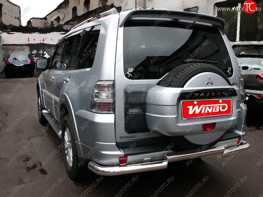 13 199 р. Защита заднего бампера WINBO (Ø76 мм, нержавейка)  Mitsubishi Pajero  4 V90 (2006-2011) дорестайлинг  с доставкой в г. Чебоксары