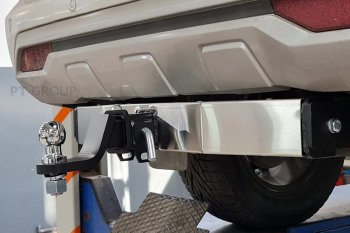 16 749 р. Фаркоп Petroil Tuning (съемный квадрат, с нержавеющей пластиной) Mitsubishi Pajero Sport QF рестайлинг (2019-2022)  с доставкой в г. Чебоксары. Увеличить фотографию 3
