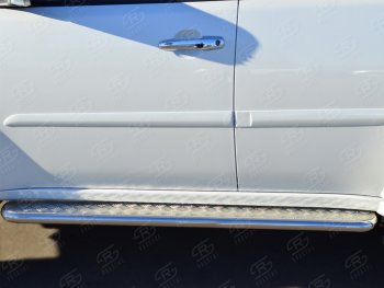 Пороги SLITKOFF d63 с листом Mitsubishi Pajero Sport  PB (2008-2013) дорестайлинг (лист алюминий, труба нержавейка)