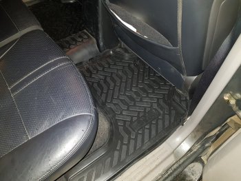 1 639 р. Коврики салона Aileron (3D с подпятником) Mitsubishi Pajero Sport PB дорестайлинг (2008-2013)  с доставкой в г. Чебоксары. Увеличить фотографию 3
