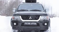 1 089 р. Зимняя заглушка решетки переднего бампера РА  Mitsubishi Pajero Sport  PA (1996-2004) дорестайлинг  с доставкой в г. Чебоксары. Увеличить фотографию 3