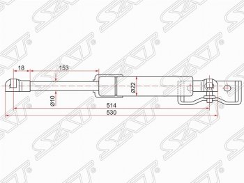 Газовый упор крышки багажника SAT Mitsubishi Pajero Sport  PB (2008-2013) дорестайлинг