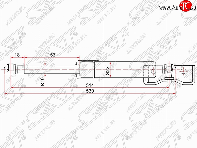 729 р. Газовый упор крышки багажника SAT  Mitsubishi Pajero Sport  PB (2008-2013) дорестайлинг  с доставкой в г. Чебоксары
