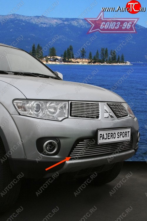 5 084 р. Декоративный элемент воздухозаборника Souz-96 (d10-9)  Mitsubishi Pajero Sport  PB (2008-2013) дорестайлинг  с доставкой в г. Чебоксары