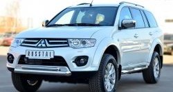 20 849 р. Защита переднего бампера (2 трубыØ76 и 42 мм, нержавейка) SLITKOFF Mitsubishi Pajero Sport PB рестайлинг (2013-2017)  с доставкой в г. Чебоксары. Увеличить фотографию 4