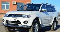 21 399 р. Защита переднего бампера (2 трубыØ63 и 42 мм, нержавейка) SLITKOFF Mitsubishi Pajero Sport PB рестайлинг (2013-2017)  с доставкой в г. Чебоксары. Увеличить фотографию 4