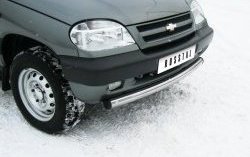 15 449 р. Одинарная защита переднего бампера SLITKOFF диаметром 76 мм  Chevrolet Niva  2123 (2002-2008), Лада 2123 (Нива Шевроле) (2002-2008)  с доставкой в г. Чебоксары. Увеличить фотографию 2
