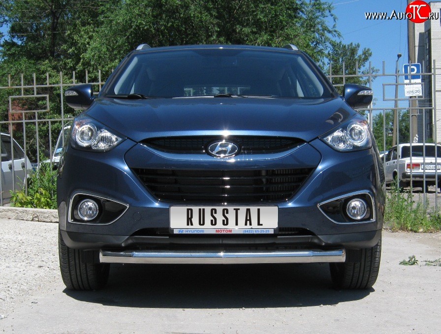 15 499 р. Одинарная защита переднего бампера SLITKOFF диаметром 76 мм  Hyundai IX35  LM (2009-2018) дорестайлинг, рестайлинг  с доставкой в г. Чебоксары