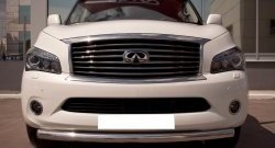 16 899 р. Одинарная защита переднего бампера SLITKOFF 76 мм  INFINITI QX56  Z62 (2010-2013) (Неокрашенный)  с доставкой в г. Чебоксары. Увеличить фотографию 2