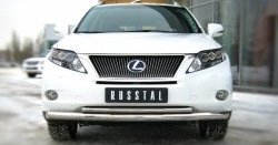 Защита переднего бампера (2 трубыØ76 и 42 мм, нержавейка) SLITKOFF Lexus RX270  AL10 - RX450H  AL10