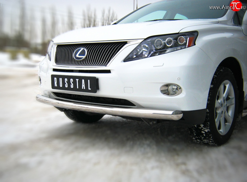 14 899 р. Одинарная защита переднего бампера SLITKOFF диаметром 76 мм  Lexus RX270  AL10 - RX450H  AL10  с доставкой в г. Чебоксары