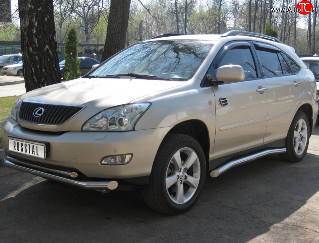 16 999 р. Защита переднего бампера (2 трубыØ63 и 42 мм, нержавейка) SLITKOFF Lexus RX350 XU30 дорестайлинг (2003-2006)  с доставкой в г. Чебоксары