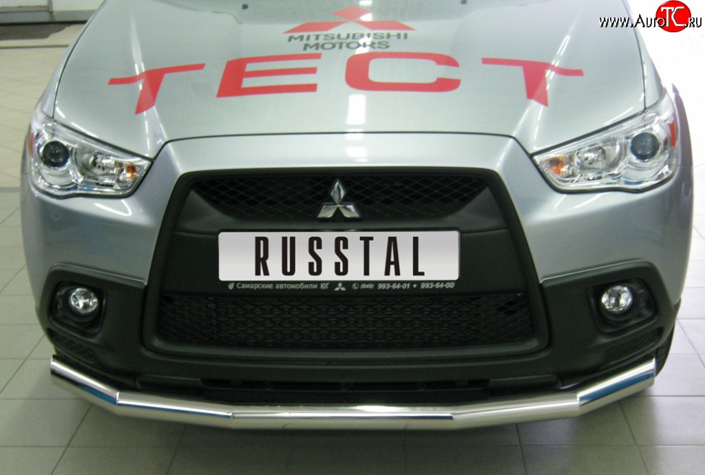 15 299 р. Одинарная защита переднего бампера SLITKOFF диаметром 63 мм  Mitsubishi ASX (2010-2012) дорестайлинг  с доставкой в г. Чебоксары