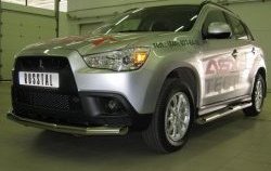 15 299 р. Одинарная защита переднего бампера SLITKOFF диаметром 63 мм  Mitsubishi ASX (2010-2012) дорестайлинг  с доставкой в г. Чебоксары. Увеличить фотографию 3