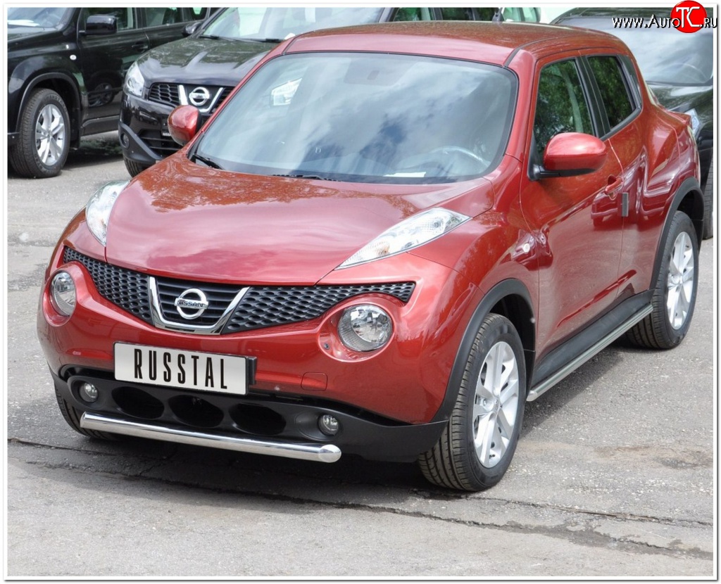 14 249 р. Одинарная защита переднего бампера SLITKOFF диаметром 63 мм  Nissan Juke  1 YF15 (2010-2014) дорестайлинг  с доставкой в г. Чебоксары