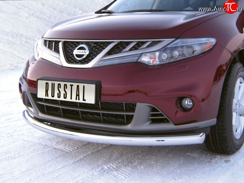 9 199 р. Одинарная защита переднего бампера Russtal диаметром 63 мм Nissan Murano 2 Z51 рестайлинг (2010-2016)  с доставкой в г. Чебоксары