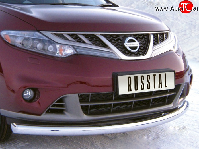 13 099 р. Одинарная защита переднего бампера Russtal (76 мм) Nissan Murano 2 Z51 рестайлинг (2010-2016)  с доставкой в г. Чебоксары