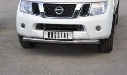 18 299 р. Одинарная защита переднего бампера SLITKOFF диаметром 76 мм (2010 г.в.)  Nissan Pathfinder  R51 (2004-2007) дорестайлинг  с доставкой в г. Чебоксары. Увеличить фотографию 2