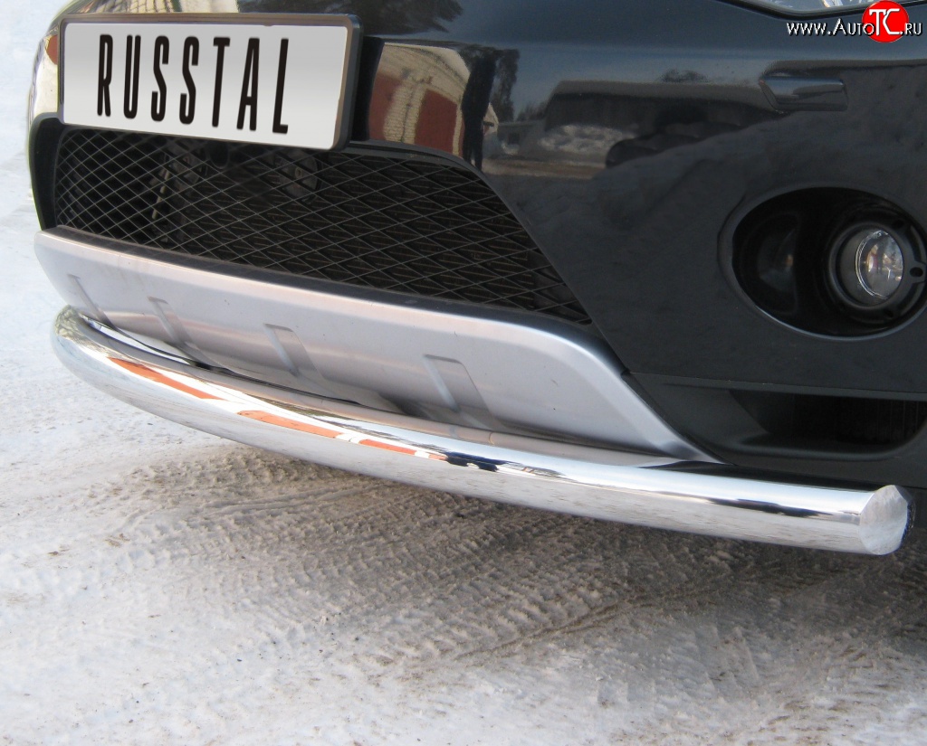 15 499 р. Одинарная защита переднего бампера SLITKOFF диаметром 76 мм  Peugeot 4007 (2007-2012)  с доставкой в г. Чебоксары