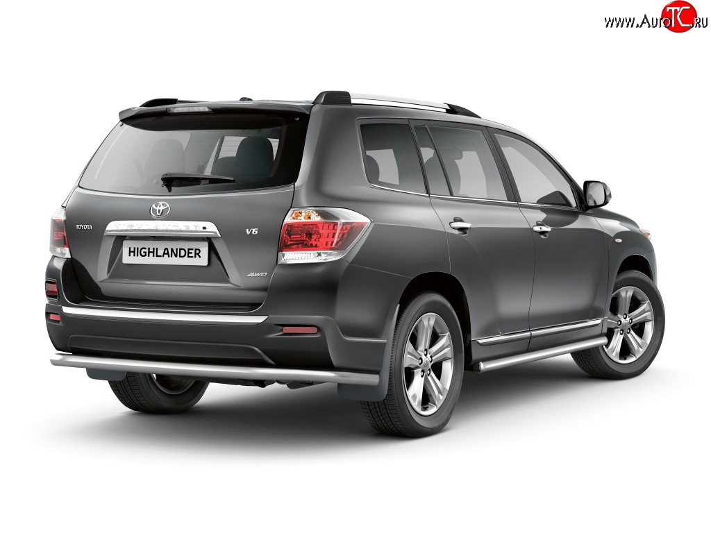 5 899 р. Защита заднего бампера Petroil Tuning 63 мм  Toyota Highlander  XU40 (2007-2010) дорестайлинг  с доставкой в г. Чебоксары