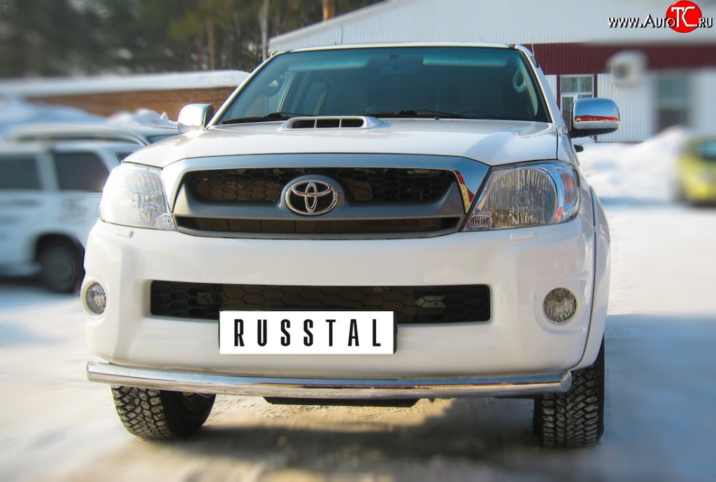 15 249 р. Одинарная защита переднего бампера SLITKOFF диаметром 63 мм  Toyota Hilux  AN10,AN20 (2008-2011) 1-ый рестайлинг  с доставкой в г. Чебоксары