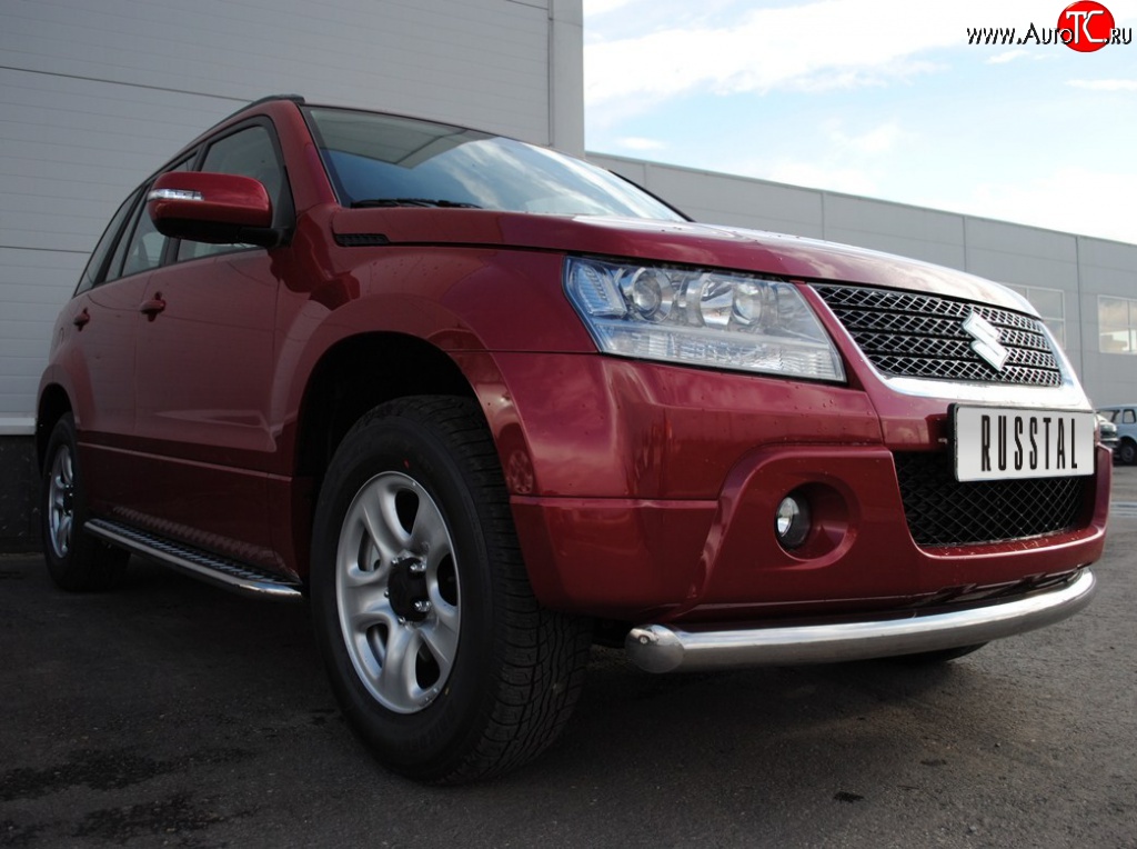 15 999 р. Одинарная защита переднего бампера SLITKOFF  Suzuki Grand Vitara  JT 5 дверей (2005-2008) дорестайлинг  с доставкой в г. Чебоксары