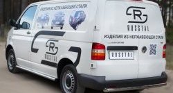 12 749 р. Левая защита порога SLITKOFF из круглой трубы диаметром 63 мм с заглушкой  Volkswagen Transporter  T5 (2003-2009) дорестайлинг  с доставкой в г. Чебоксары. Увеличить фотографию 2