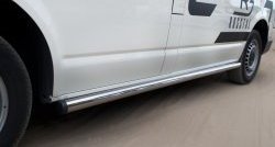 12 749 р. Левая защита порога SLITKOFF из круглой трубы диаметром 63 мм с заглушкой  Volkswagen Transporter  T5 (2003-2009) дорестайлинг  с доставкой в г. Чебоксары. Увеличить фотографию 4