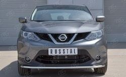 Защита переднего бампера (Ø42 мм, нержавейка, SPB) SLITKOFF Nissan Qashqai  2 (2013-2019) J11 дорестайлинг