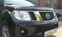 1 469 р. Нижняя сетка на бампер Russtal (черная) Nissan Pathfinder R51 рестайлинг (2009-2014)  с доставкой в г. Чебоксары. Увеличить фотографию 2