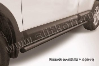 Защита порогов Slitkoff Nissan Qashqai +2  1 (2010-2014) J10 рестайлинг