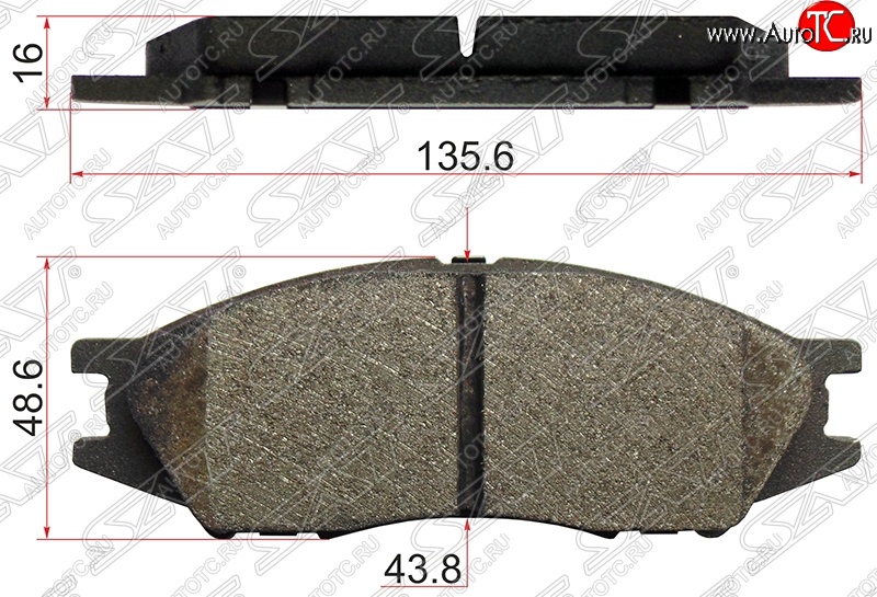 639 р. Колодки тормозные SAT (передние) Nissan Wingroad 2 Y11 дорестайлинг универсал (1999-2001)  с доставкой в г. Чебоксары