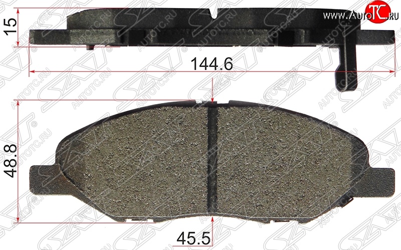 879 р. Колодки тормозные SAT (передние) Nissan Tiida 1 хэтчбэк C11 дорестайлинг, Япония (2004-2007)  с доставкой в г. Чебоксары