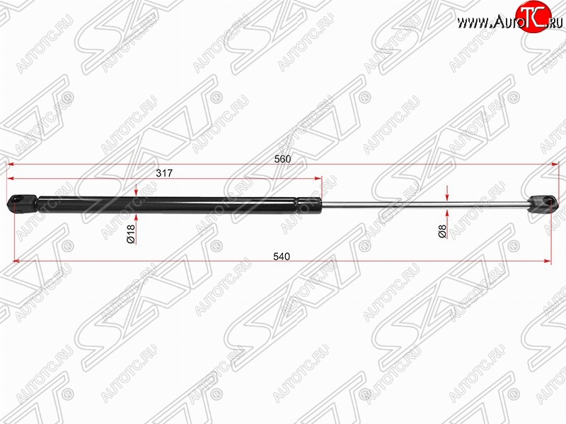 649 р. Газовый упор крышки багажника SAT  Nissan Almera  N16 - Sunny  B15  с доставкой в г. Чебоксары