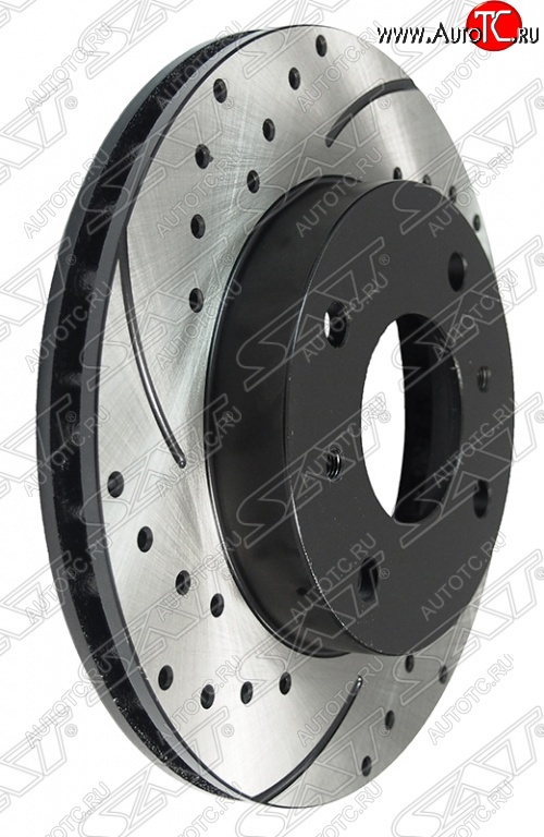 5 249 р. Комплект тормозных дисков SAT (перфорированые, передние, d 257) Nissan Almera N16 седан дорестайлинг (2000-2003)  с доставкой в г. Чебоксары