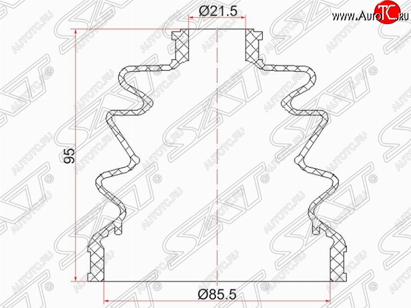 349 р. Пыльник ШРУСа (наружный) SAT Nissan Sunny B15 (1998-2004)  с доставкой в г. Чебоксары