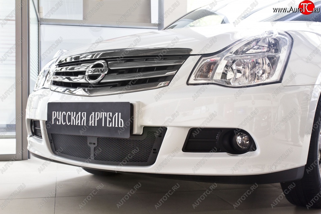 2 449 р. Защитная сетка решетки переднего бампера РА  Nissan Almera  G15 (2012-2019) седан  с доставкой в г. Чебоксары